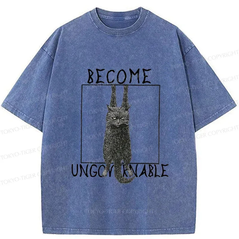 Kyoto-Lion Uncontrolled Black Cat Washed T-Shirt