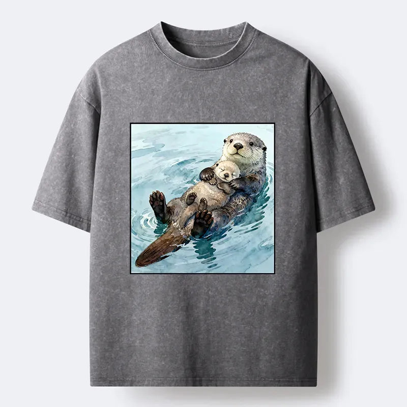 limited edition washed cotton otter t-shirt