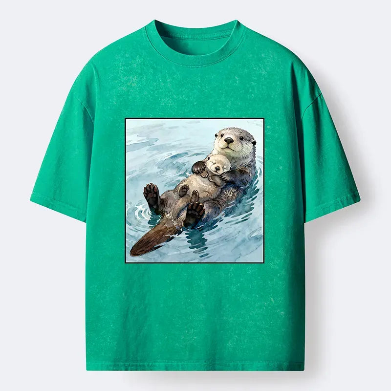 limited edition washed cotton otter t-shirt