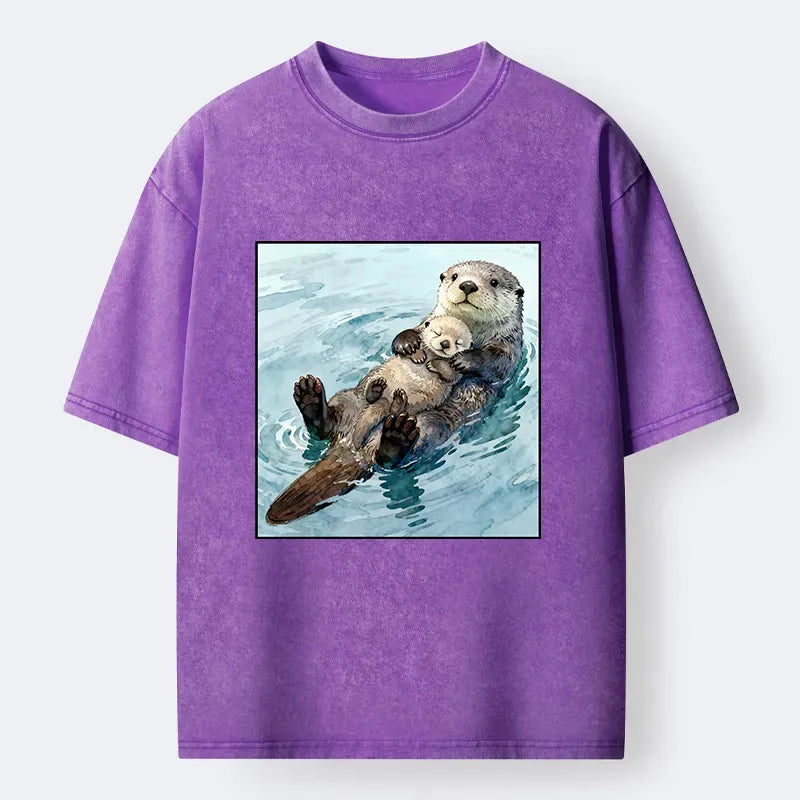 limited edition washed cotton otter t-shirt