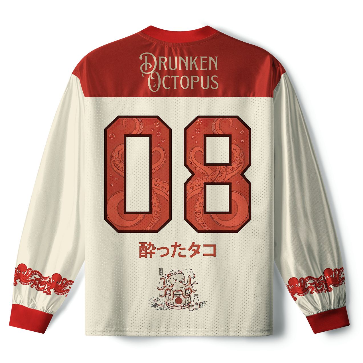Japanese Drunken Octopus Long Sleeve Jersey