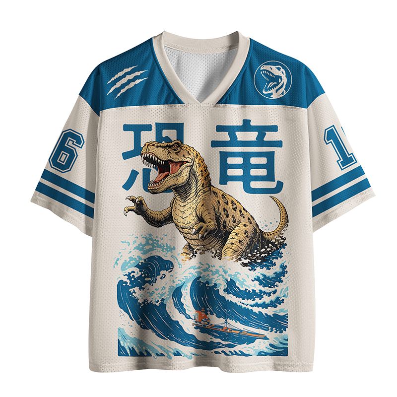 Japanese ukiyo-e mesh jersey for sports
