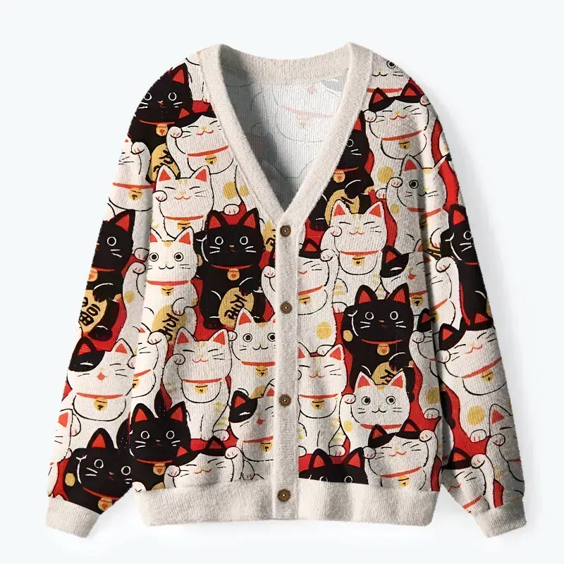 Unisex soft lucky cat sweater on sale