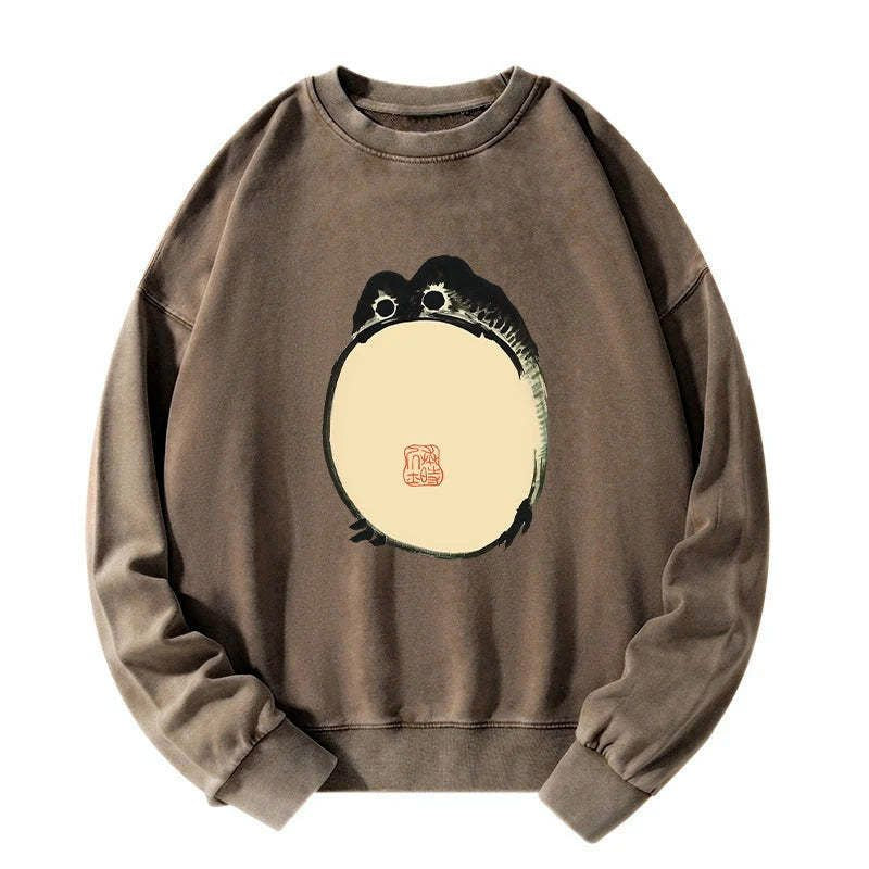 vintage japanese grumpy frog sweatshirt best seller