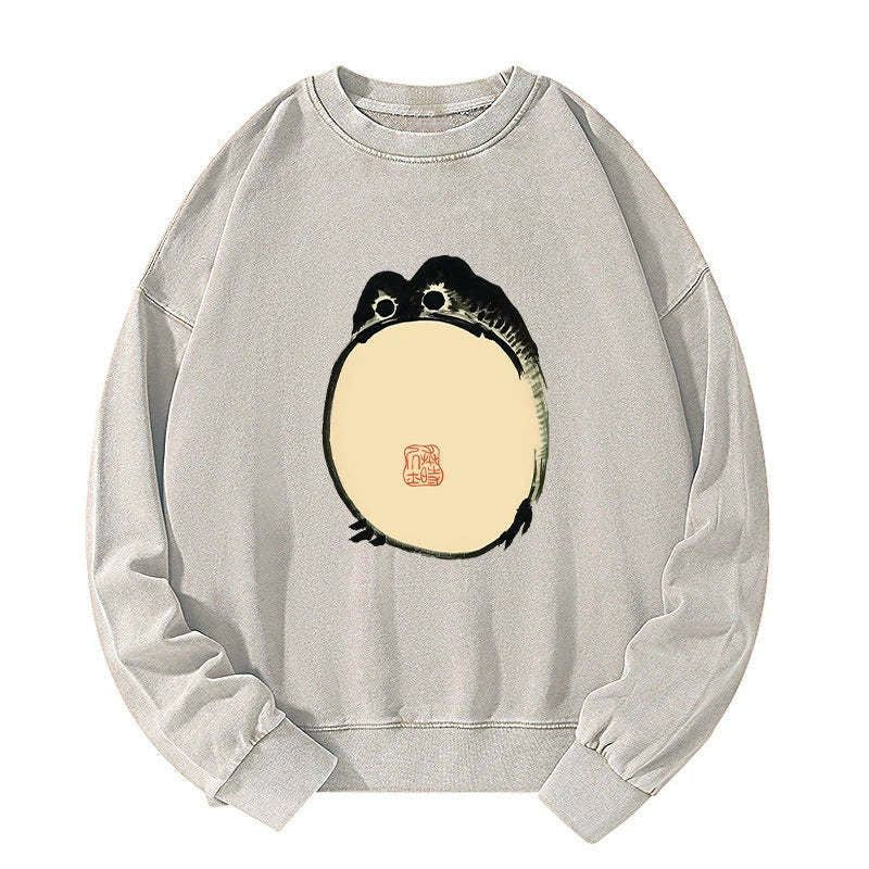 kyoto lion grumpy frog sweatshirt for everyday wear