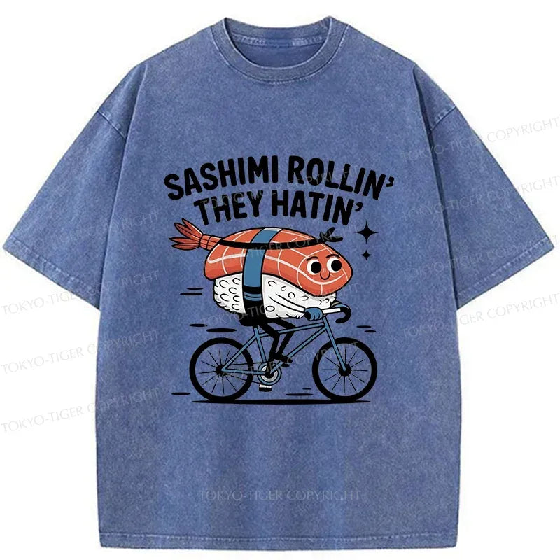 Kyoto-Lion Sushi On A Bike Japan Washed T-Shirt
