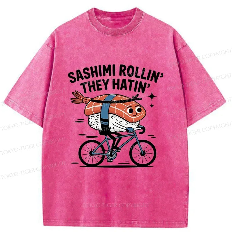 Kyoto-Lion Sushi On A Bike Japan Washed T-Shirt