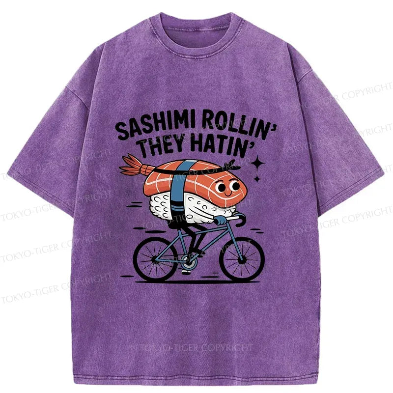 Kyoto-Lion Sushi On A Bike Japan Washed T-Shirt
