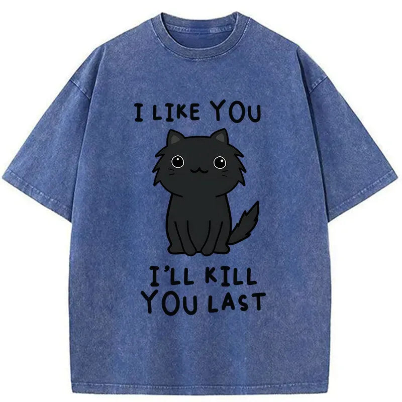 Japanese Black Cat T-Shirt for Daily Wear