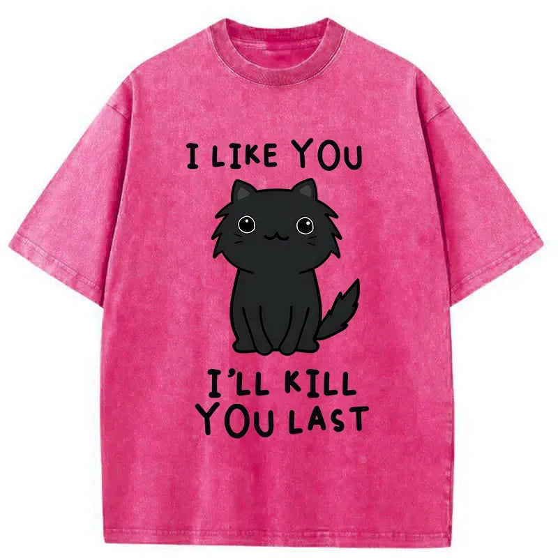 Japanese Black Cat T-Shirt for Daily Wear
