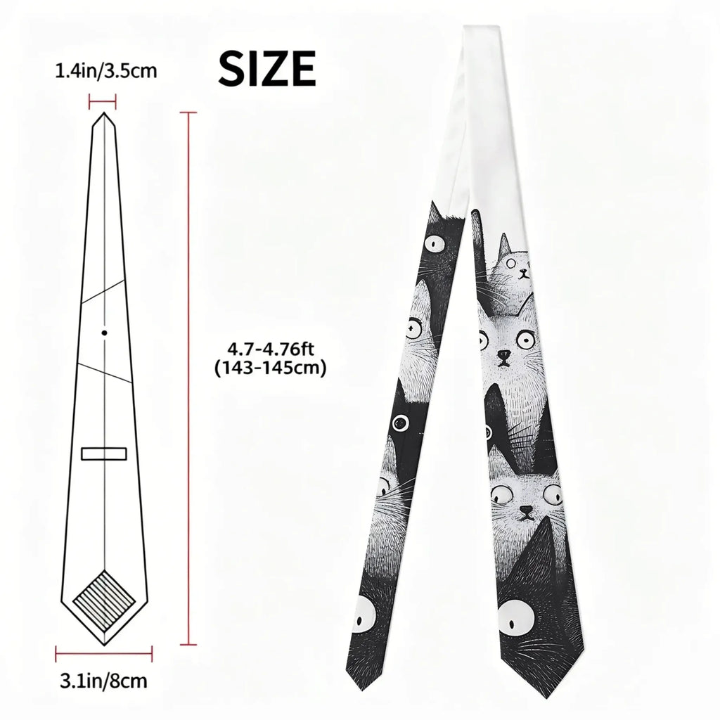 Japanese Cat Necktie Streetwear Style