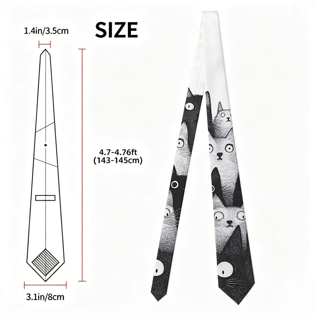 Japanese Cat Necktie Streetwear Style