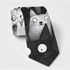 Judgmental Cat Necktie Funny Gift Idea