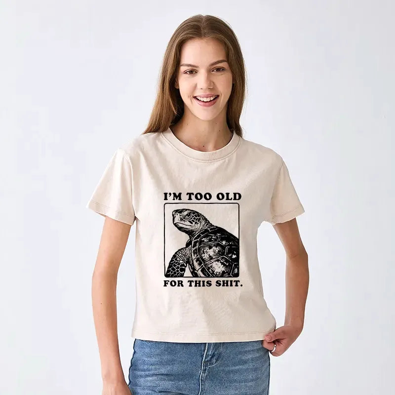 Kyoto-Lion Turtle I Quit Meme Energy Women's Washed T-shirt
