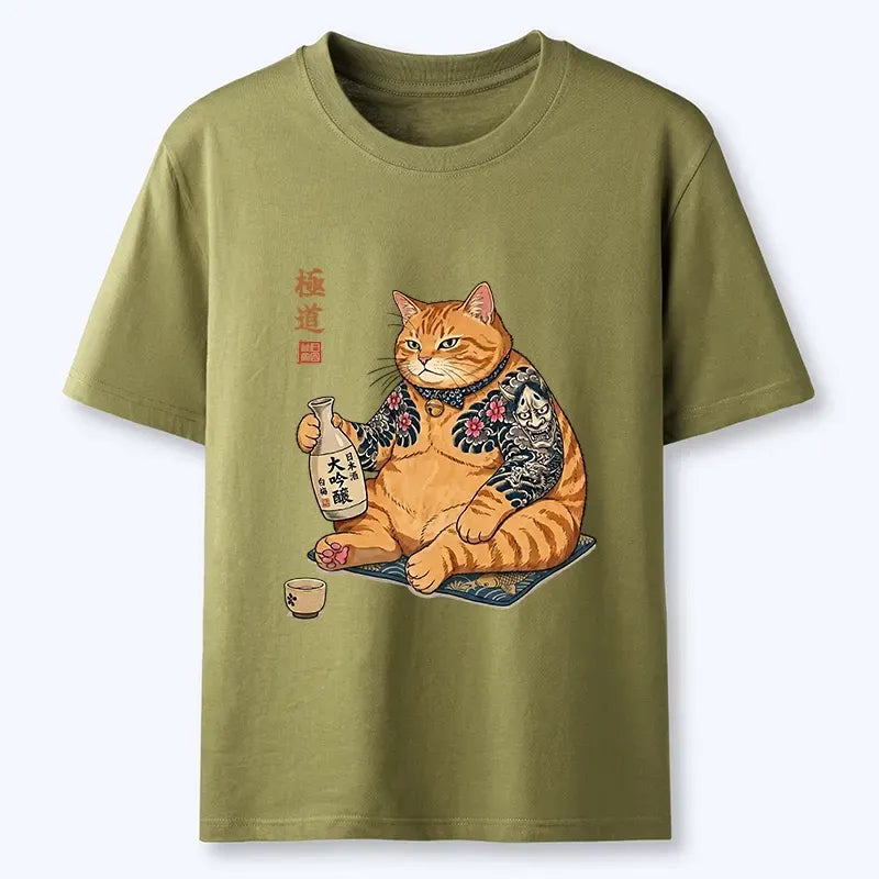 Kyoto-Lion Traditional Japanese Cat Sake Classic T-Shirt