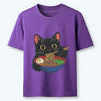 Japanese Cat Ramen T-Shirt for Summer
