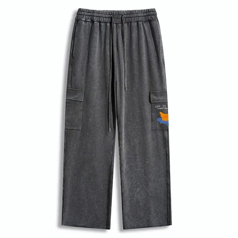 Kyoto-Lion Chicken Was About To Do Something Bad Washed Utility Sweatpants