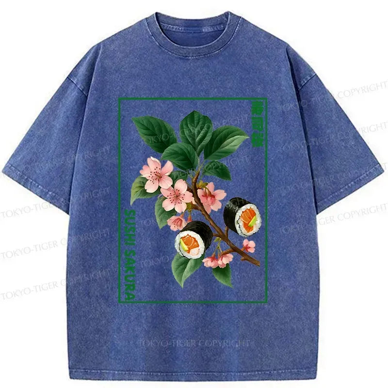 Kyoto-Lion Sushi Sakura Tree Washed T-Shirt
