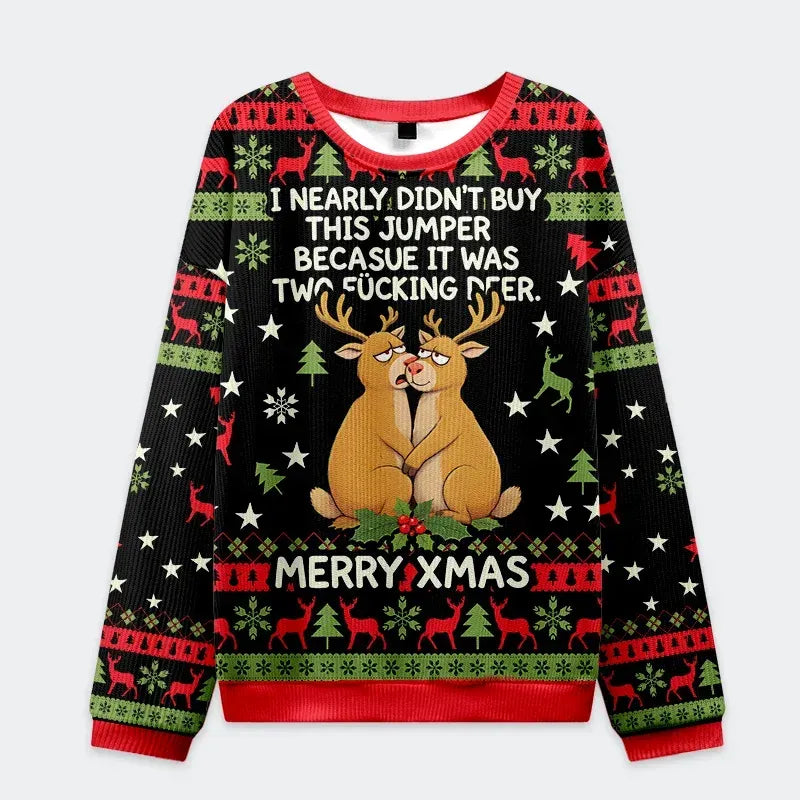 Japanese deer ugly Christmas sweatshirt holiday special