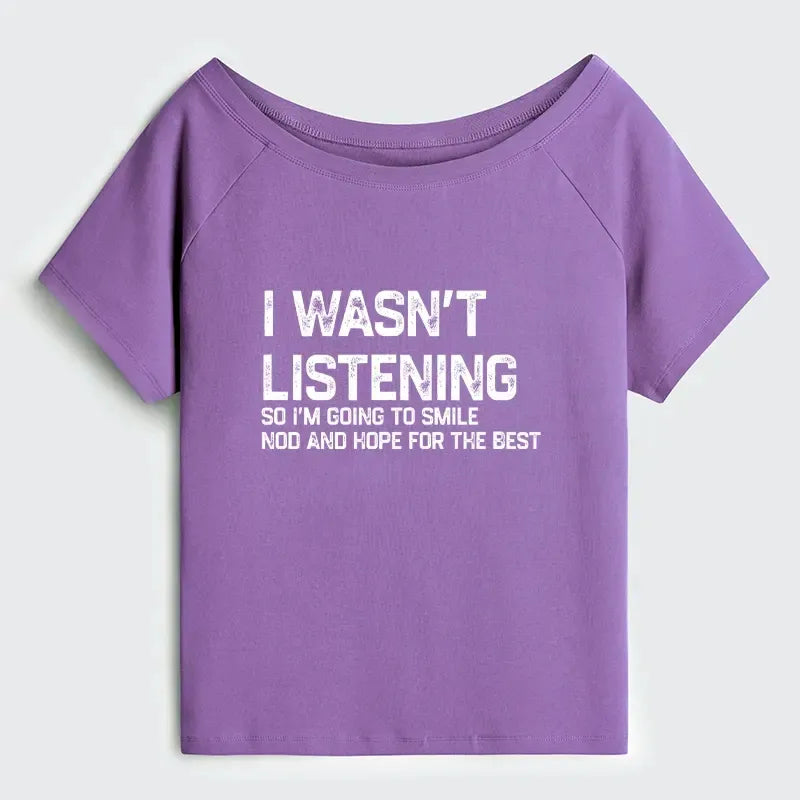 Kyoto-Lion Indifferent To Everything Off Shoulder T-Shirt