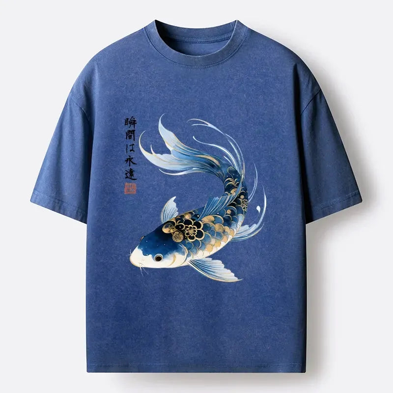 Japanese Koi Fish Watercolor T-Shirt for Daily Wear