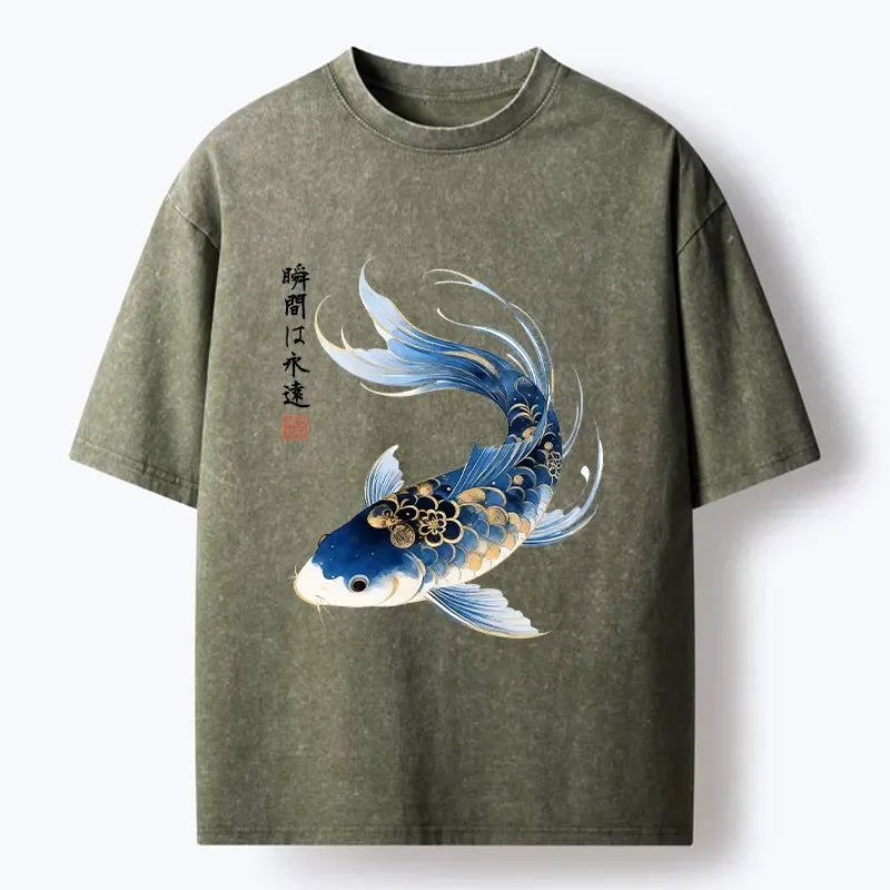 Japanese Koi Fish Watercolor T-Shirt for Daily Wear