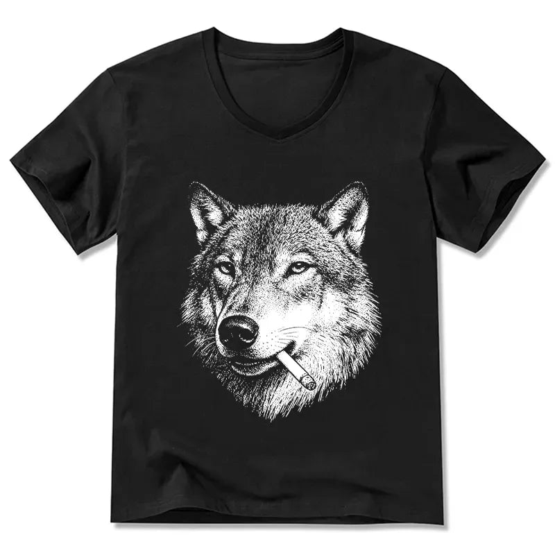 Kyoto-Lion Cool Wolf Meme Bad Decisions Pending V-Neck Classic T-Shirt