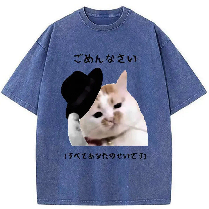 Kyoto-Lion Sorry It's All Your Fault Washed T-Shirt
