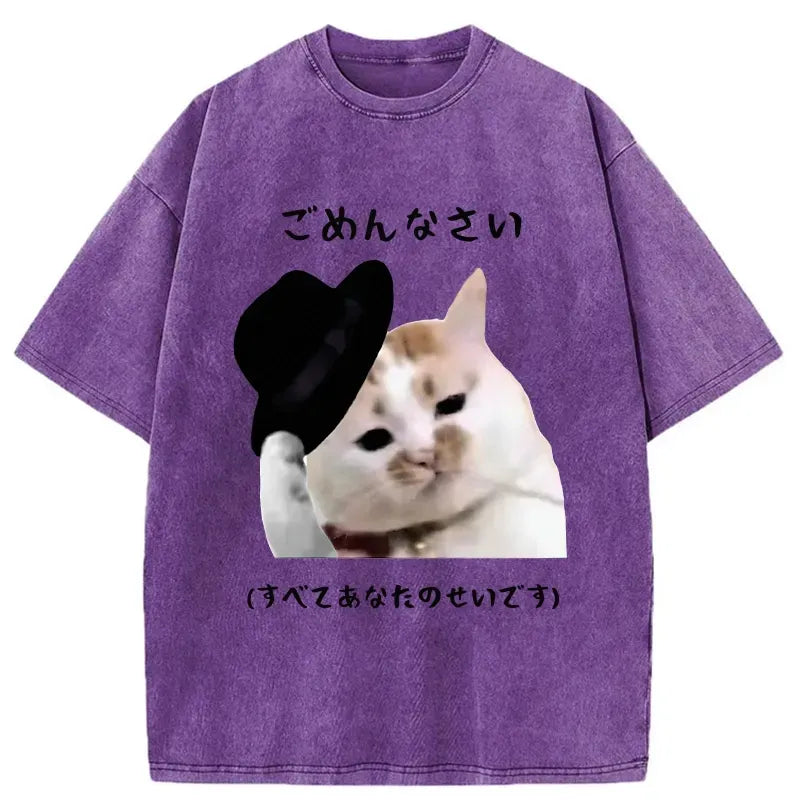 Kyoto-Lion Sorry It's All Your Fault Washed T-Shirt