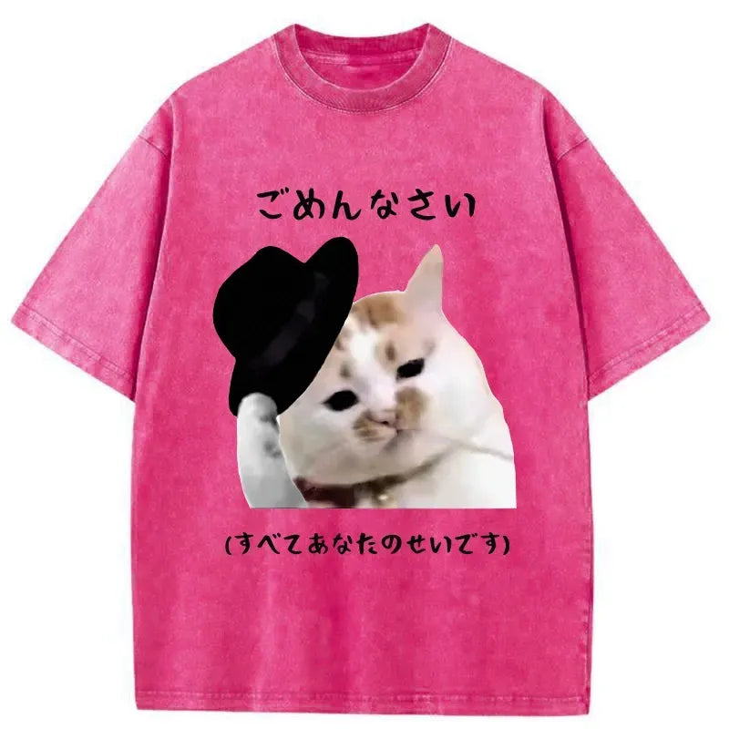 Kyoto-Lion Sorry It's All Your Fault Washed T-Shirt