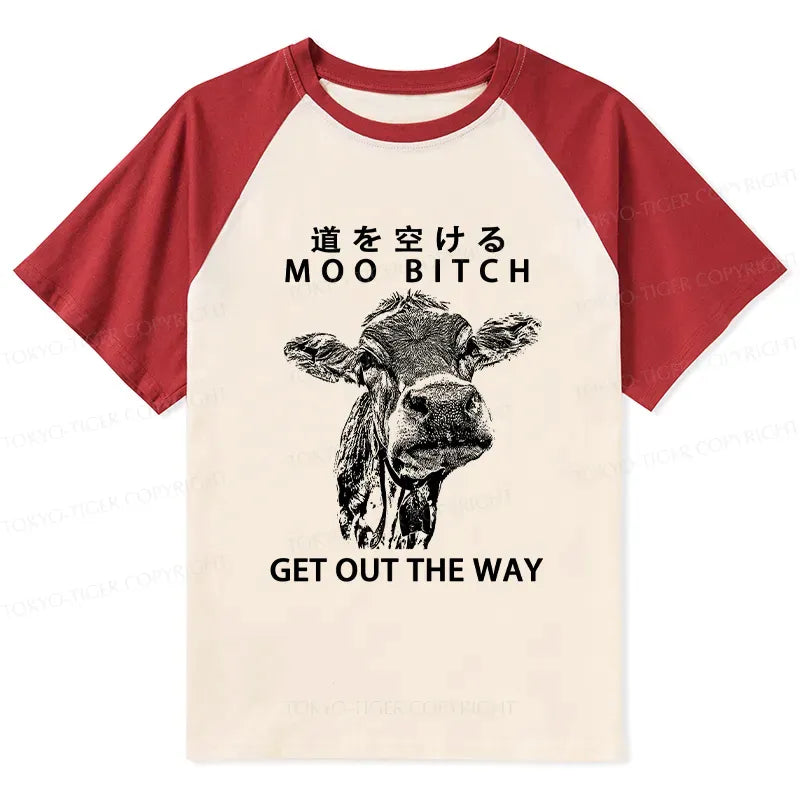Funny Cow Raglan T-shirt Gift Idea
