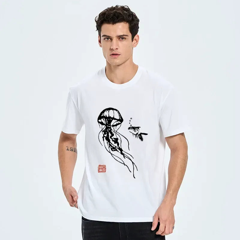 Kyoto-Lion Fish Art T-Shirt Gift for Him