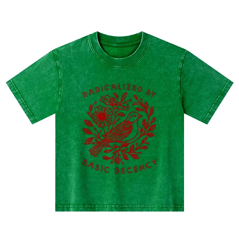 Japanese vintage style kids tee for daily wear