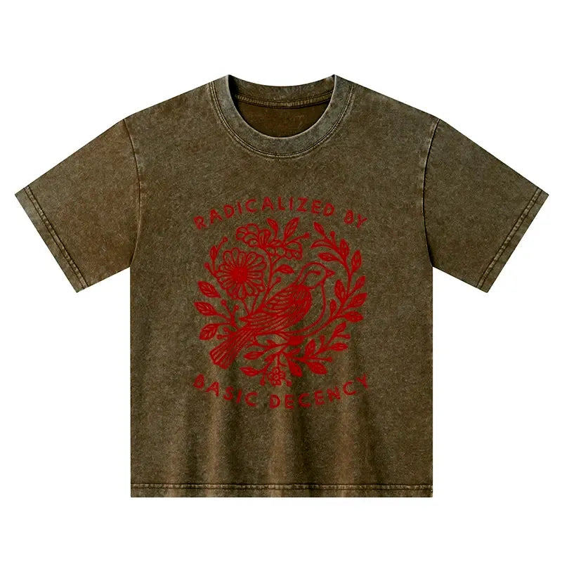 Japanese vintage style kids tee for daily wear
