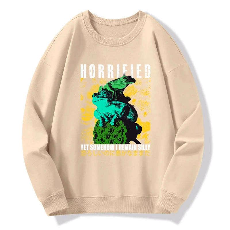 funny two frogs sweatshirt for daily wear