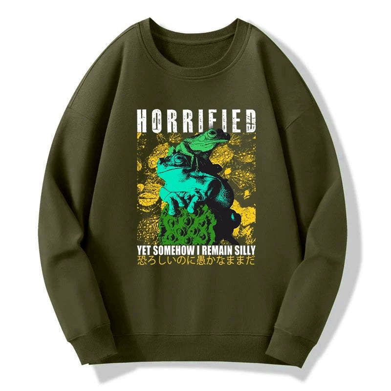 funny two frogs sweatshirt for daily wear