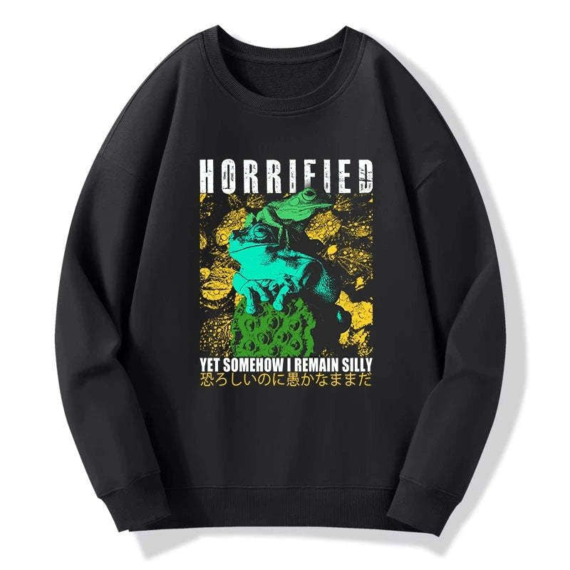funny two frogs sweatshirt for daily wear