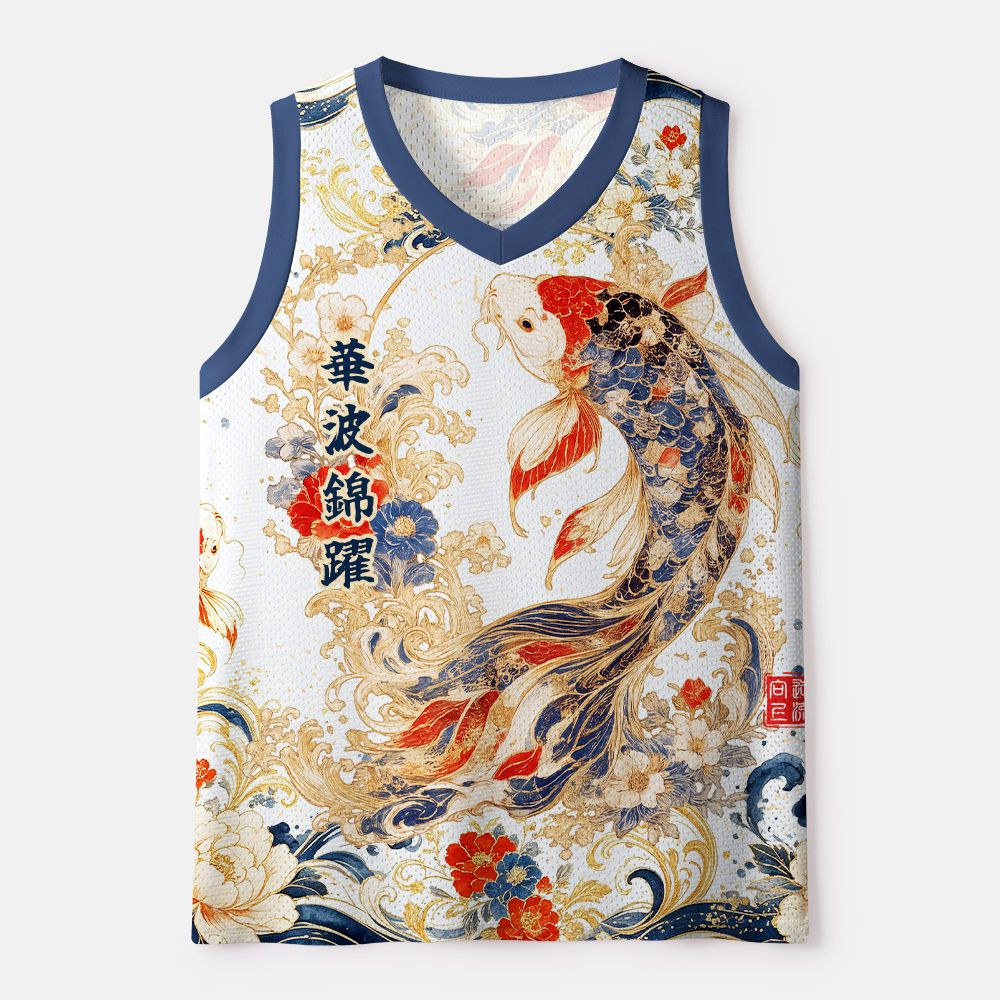 Golden Koi Mesh Tank Top for Summer