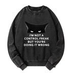 Funny Washed Sweatshirt for Daily Wear