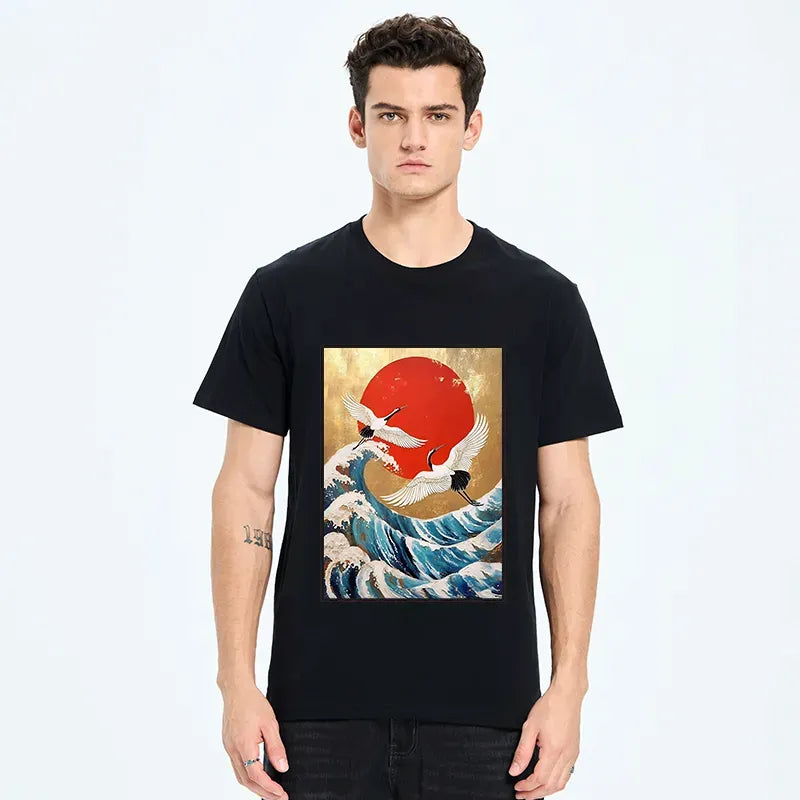 Vintage Cranes and Waves T-Shirt