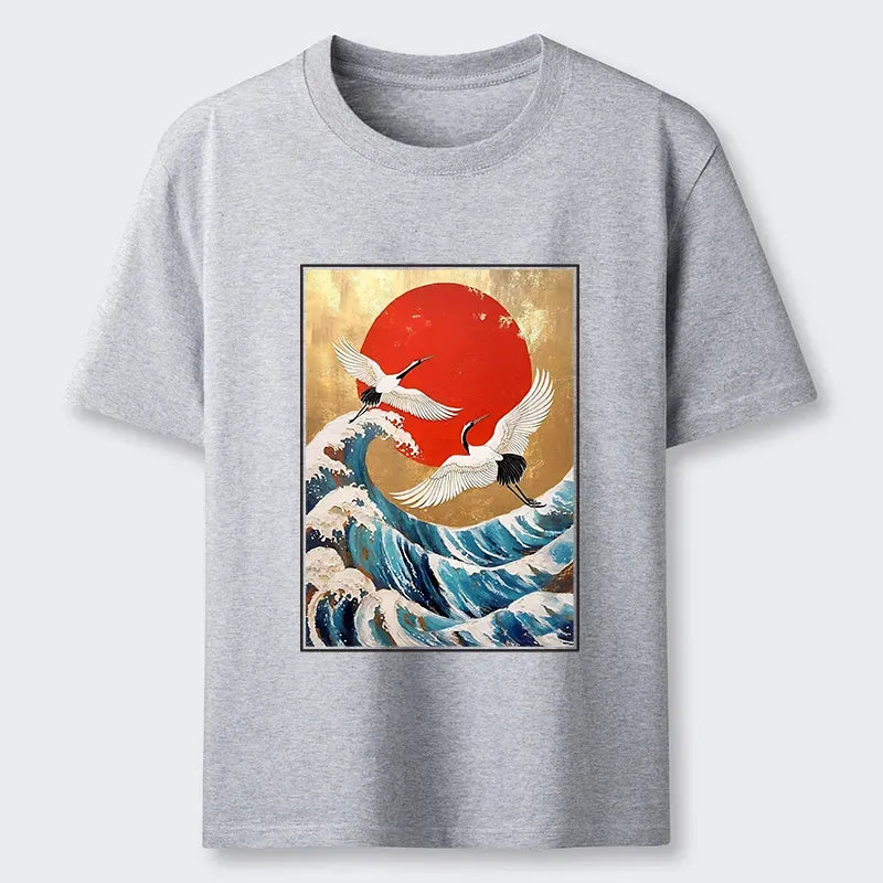 Vintage Cranes and Waves T-Shirt