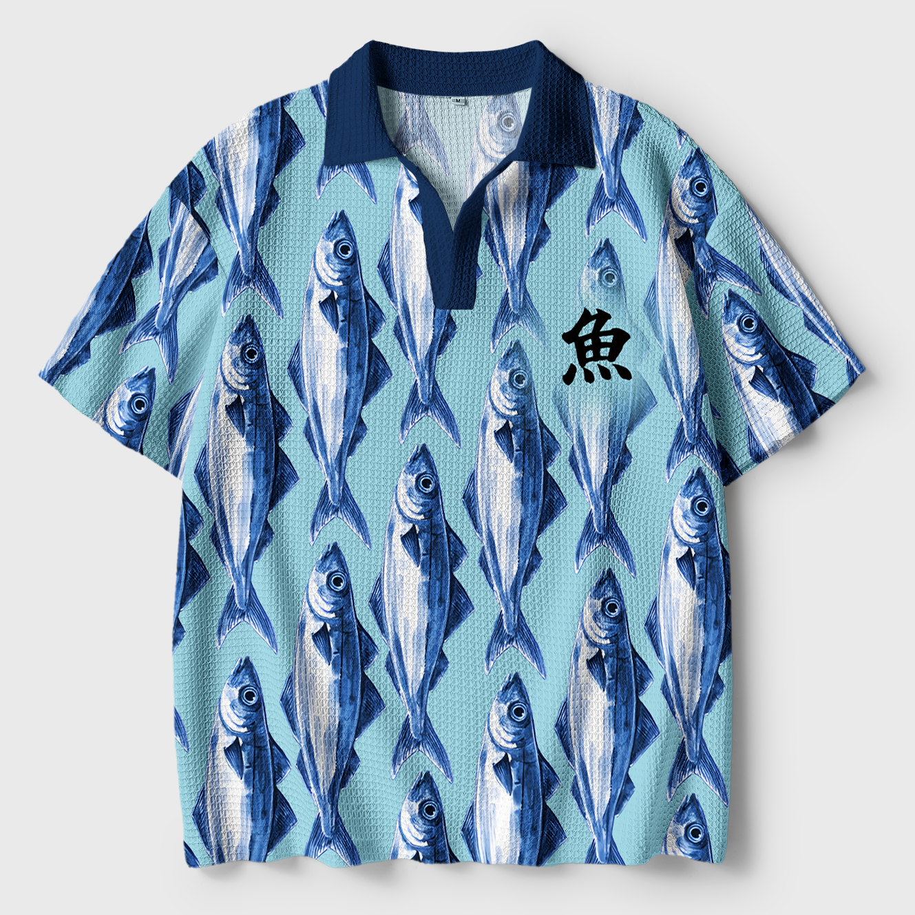 Japanese Crochet Fish Polo Shirt