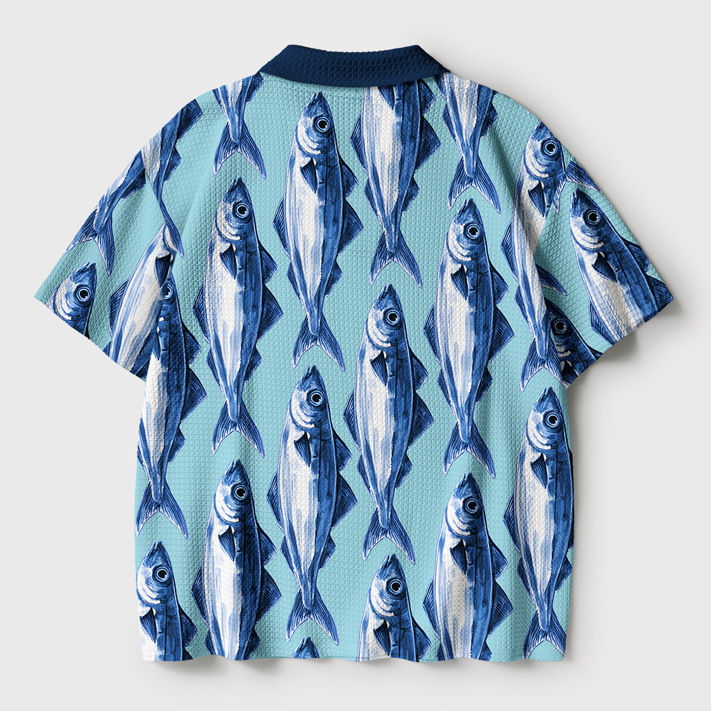 Japanese Crochet Fish Polo Shirt