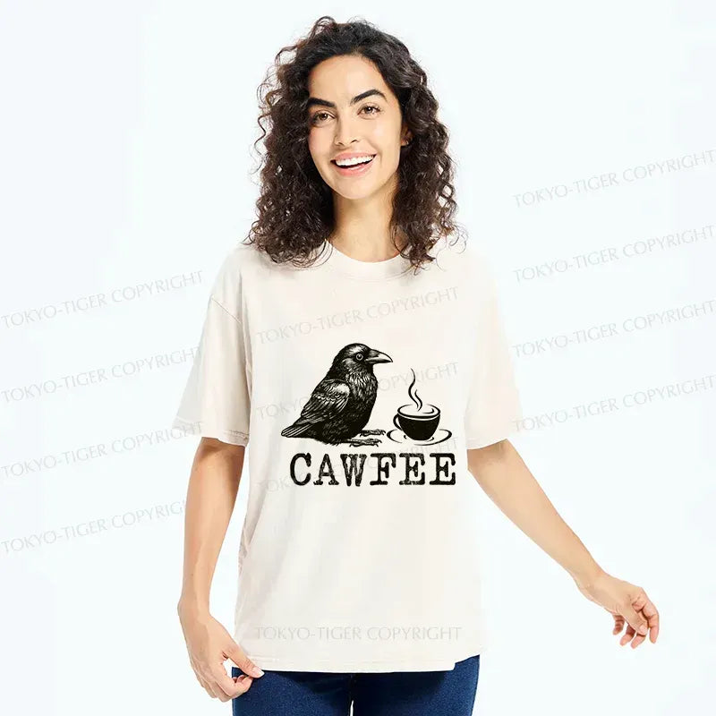 Kyoto-Lion Cawfee Funny Japan Meme Washed T-Shirt
