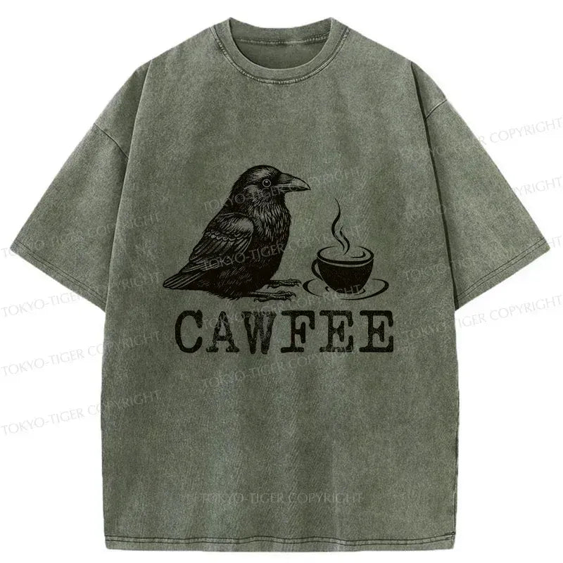 Kyoto-Lion Cawfee Funny Japan Meme Washed T-Shirt