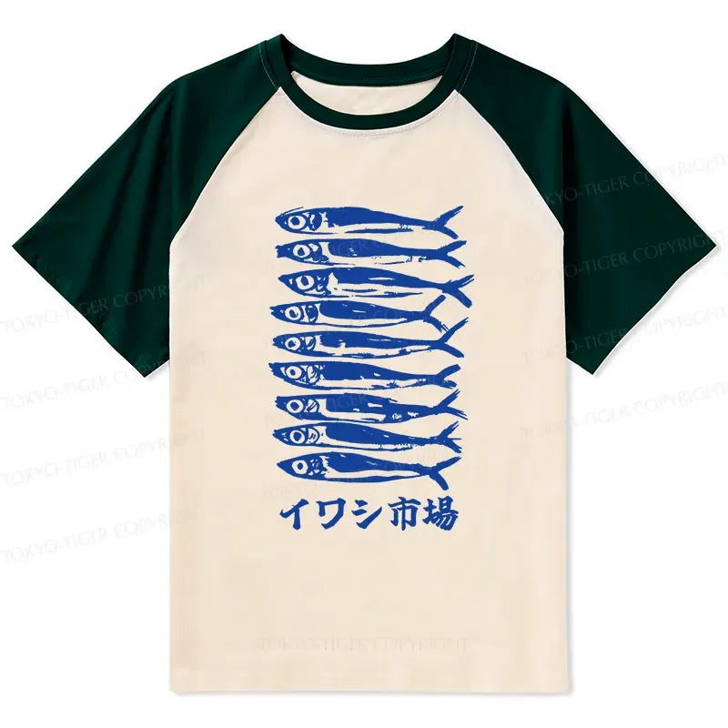 Japanese Vintage Raglan T-Shirt for Summer
