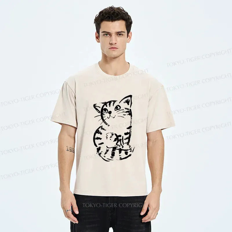 Unisex Japanese Cat T-Shirt with Free Shipping