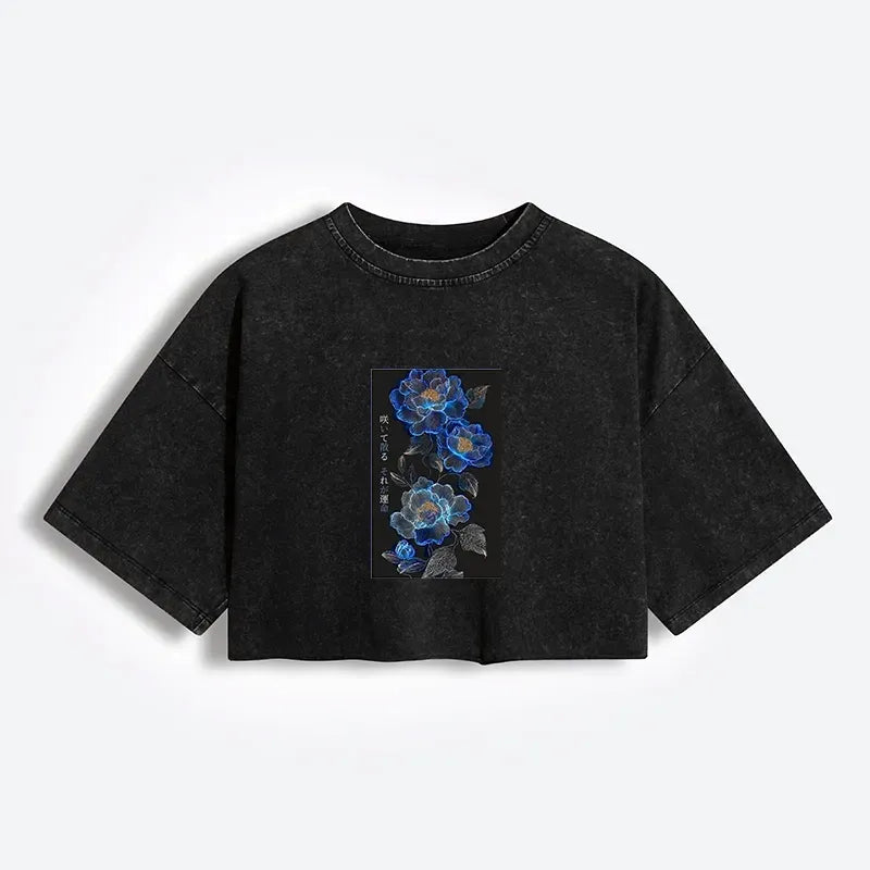 women's retro Kyoto daily wear crop tee