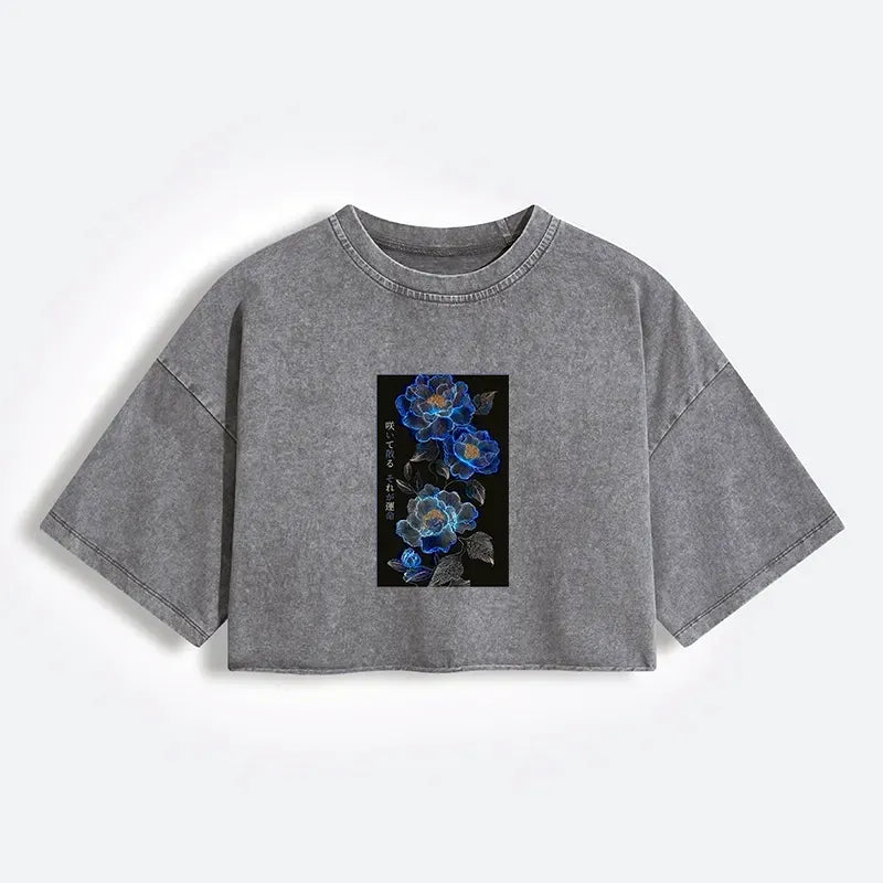 women's retro Kyoto daily wear crop tee