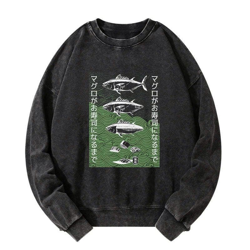 Japanese washed sweatshirt for daily wear